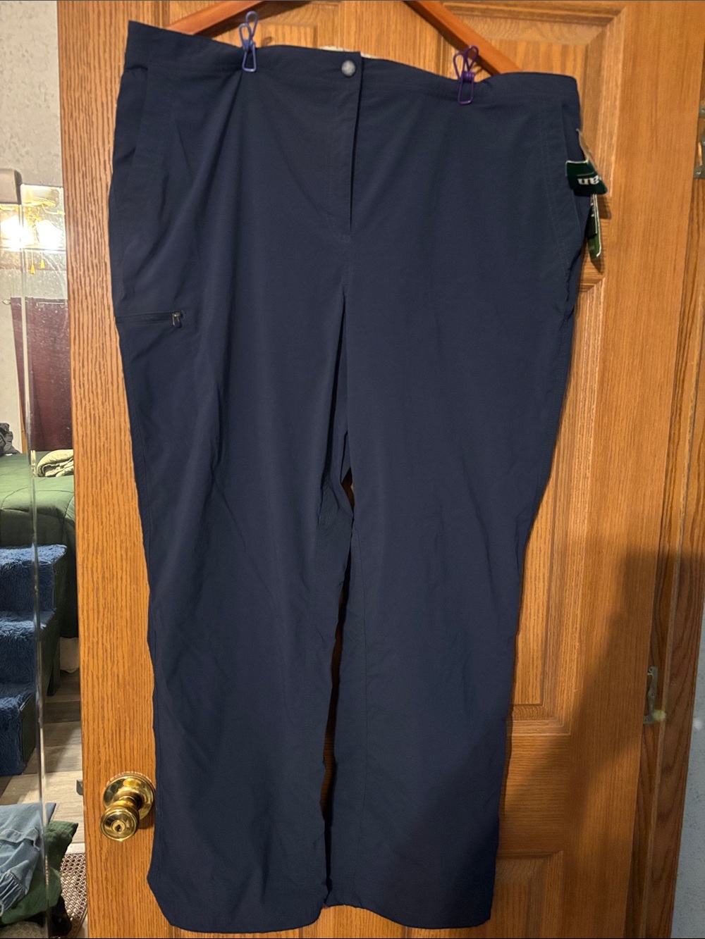 Women’s ll Bean comfort trail nautical blue lightweight pants size 18